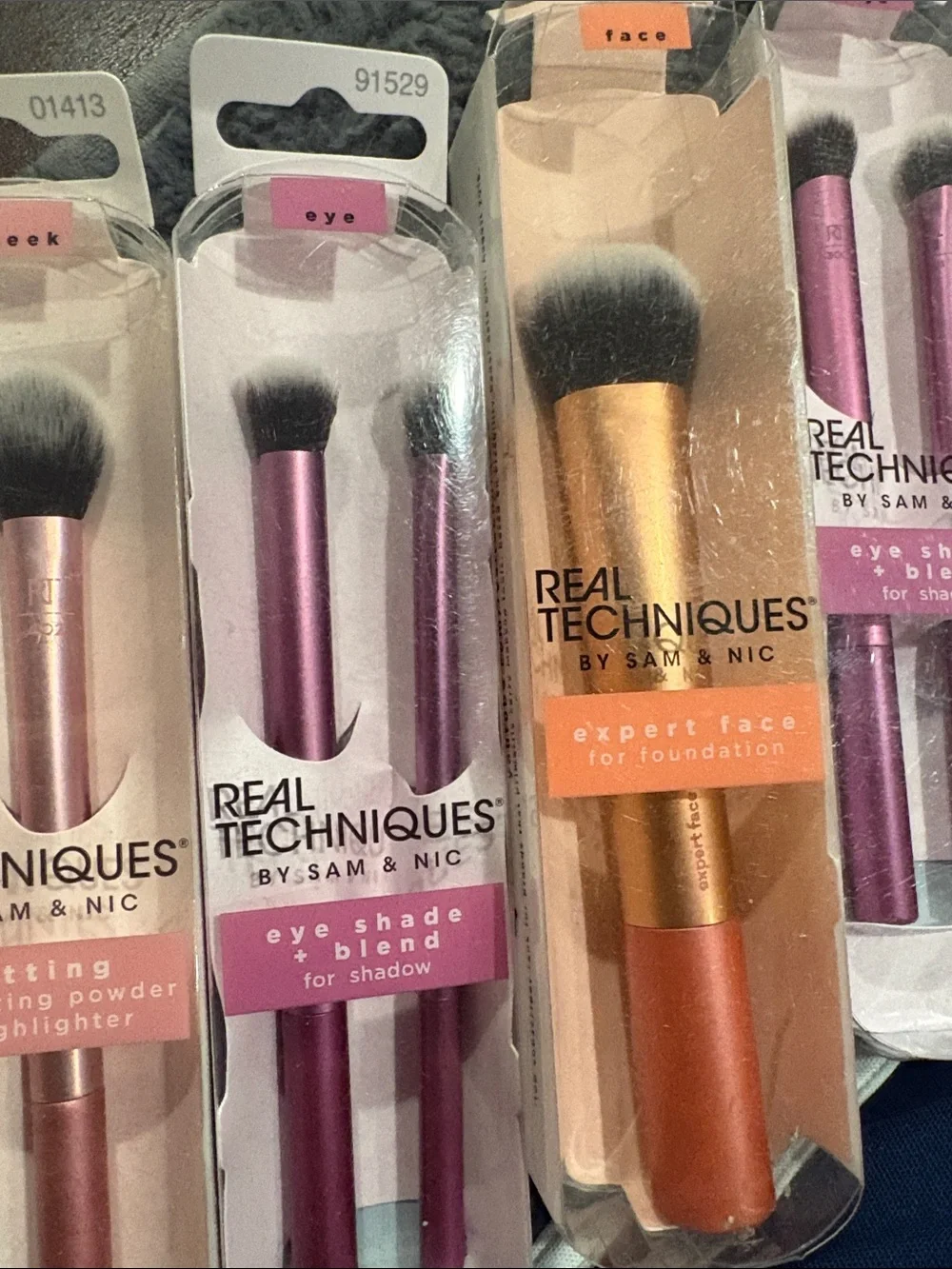 Real Techniques Brush Collection in Pink, Purple & Orange Handles